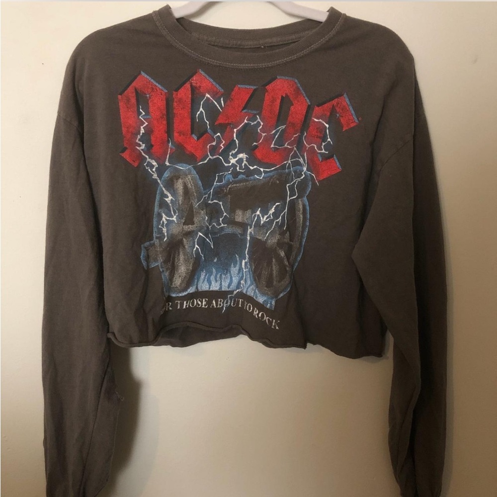 AC/DC Knit Cropped Tee